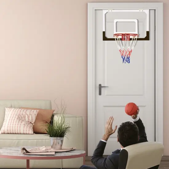 Over-The-Door Mini Basketball Hoop Includes Basketball & Hand Pump {3}