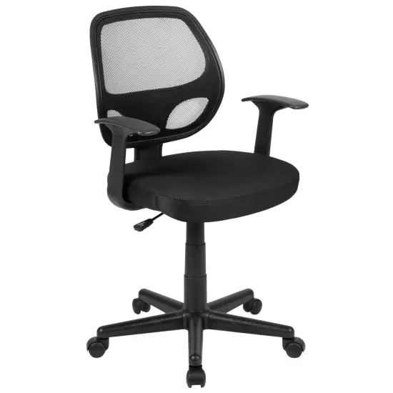 Emma and Oliver Mid-Back Mesh Swivel Ergonomic Task Office Chair - Arms Gray {6}