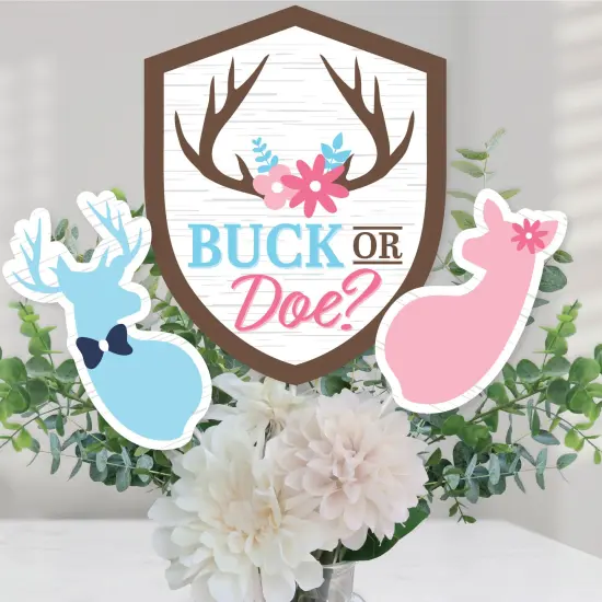 Big Dot of Happiness Buck or Doe - Hunting Gender Reveal Party Centerpiece Sticks - Table Toppers - Set of 15 {1}