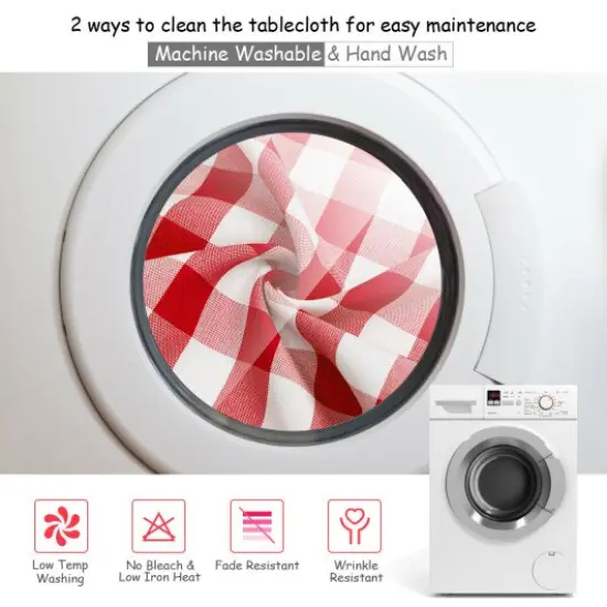 Set of 10 Rectangular Polyester Party Tablecloth Suitable for Dining Tables Picnic Tables and Cake Tables Red {2}