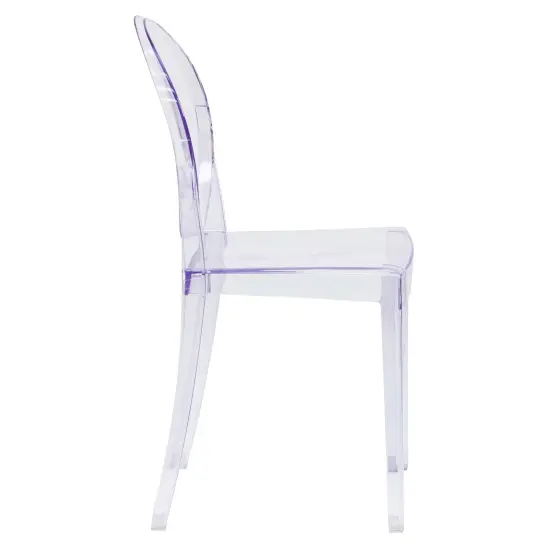 Emma and Oliver 4 Pack Ghost Side Chair Clear {6}