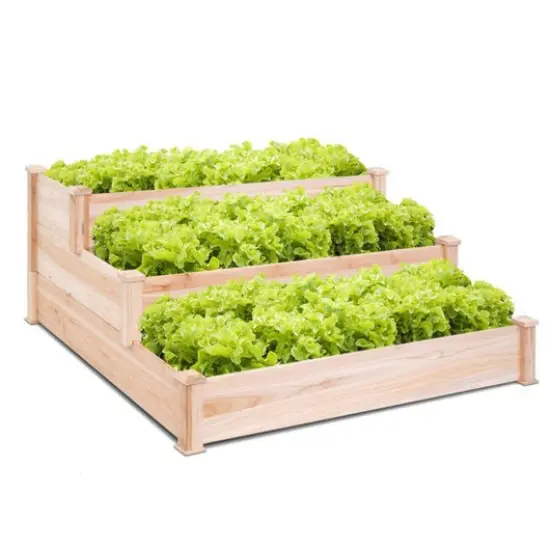 3 Tier Wooden Raised Garden Flower Vegetables Bed {3}