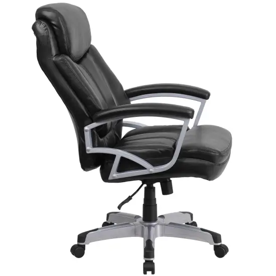 Emma and Oliver 500 lb. Big & Tall Executive Swivel Ergonomic Office Chair with Arms Black LeatherSoft {5}