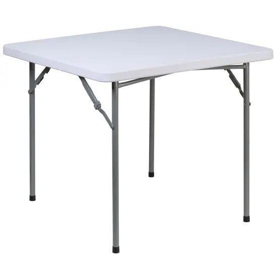 Emma and Oliver 2.81-Foot Square Plastic Folding Table Granite White {1}