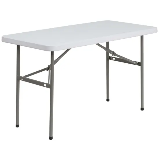 Emma and Oliver 4-Foot Plastic Folding Table Granite White {1}