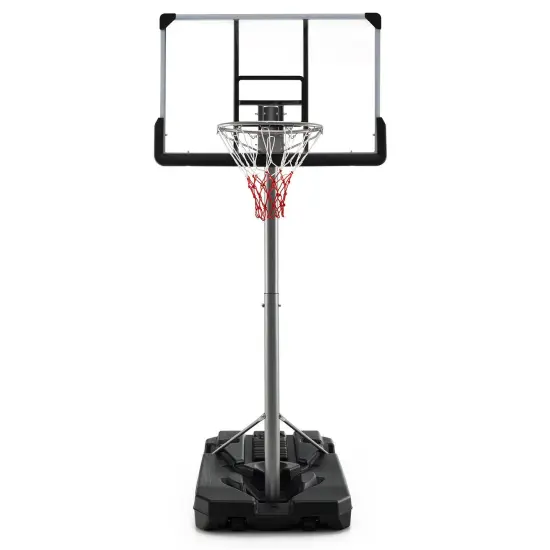Basketball Hoop with 5.4-6.6FT Adjustable Height and 50" Backboard-Black {1}