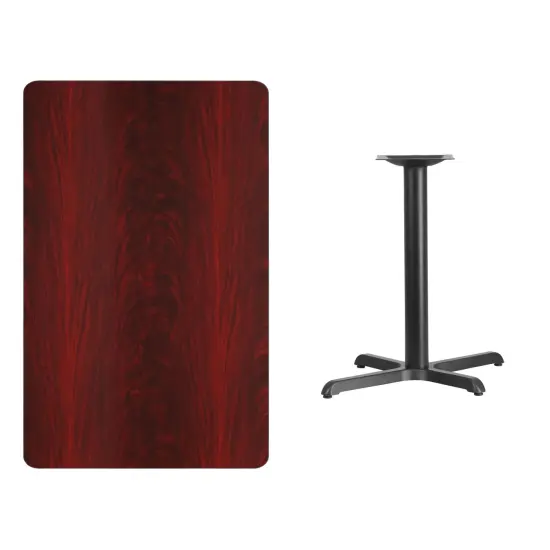 Emma and Oliver 30"x48" Rectangular Laminate Table with 23.5"x29.5" Table Height Base Mahogany {3}