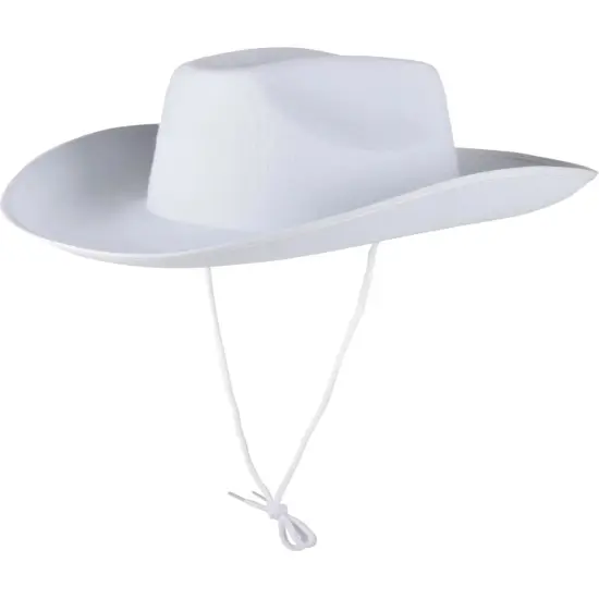 Child's Country White Cowboy Hat With String Costume Accessory {1}