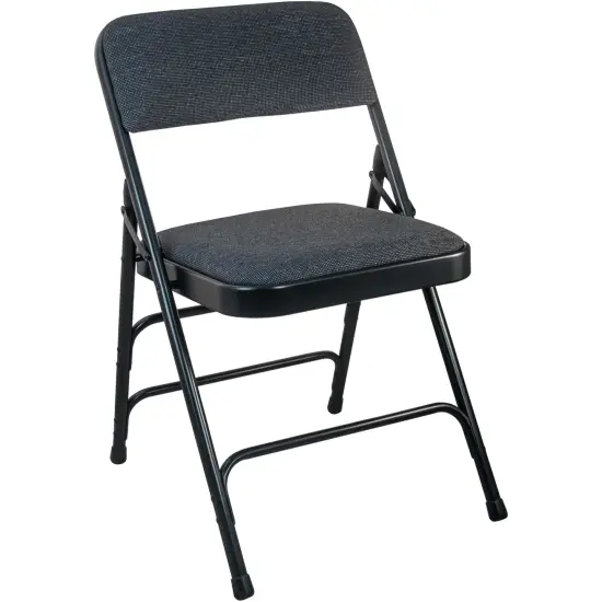 Emma and Oliver 4-pack Padded Metal Folding Chair - Fabric Seat BlackFabric/Black {5}