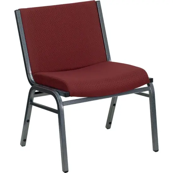 Emma and Oliver 1000 lb. Big & Tall Fabric Stack Chair Burgundy {1}