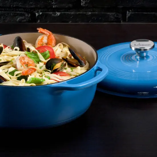 Lodge Enameled 6qt Dutch Oven - Blue {7}