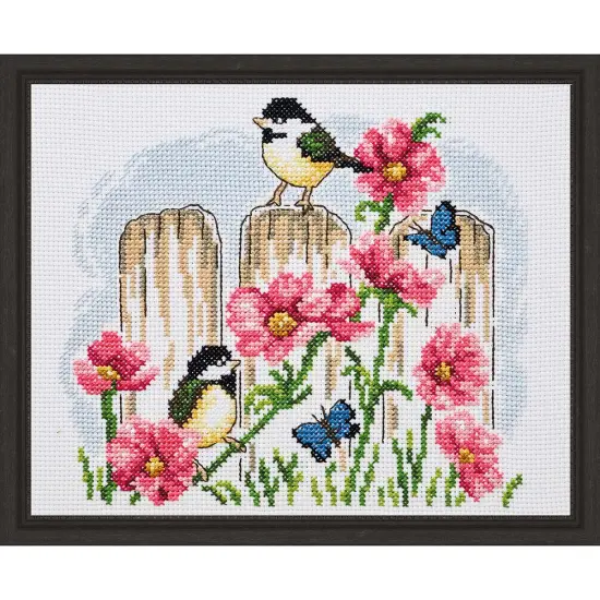 PerminMousewhite Birds Kit & Frame Counted Cross-Stitch Multi {1}