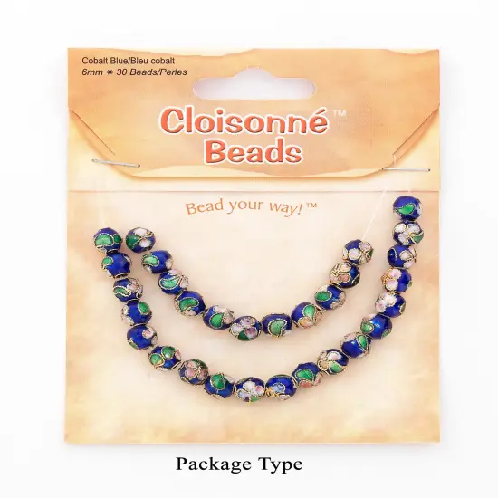 Vintage Hand Painted Classic Blue Cloisonne Bead Value Pack {2}