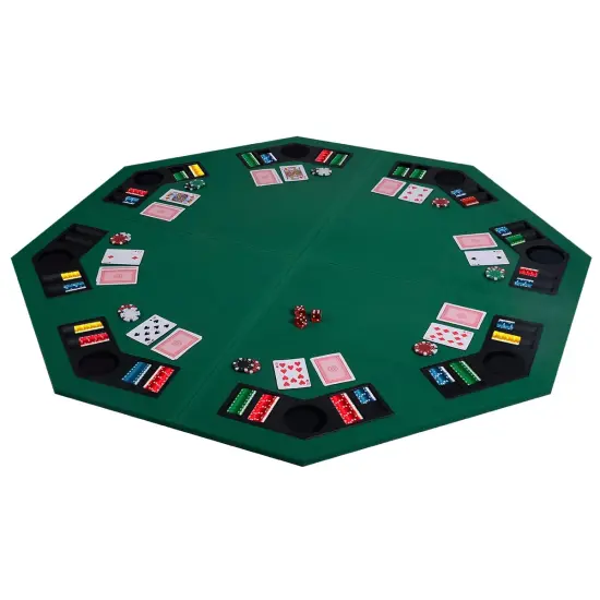 48 Inch 8 Players Octagon Fourfold Poker Table Top {2}