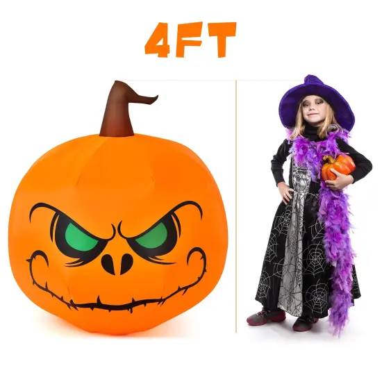4 Feet Halloween Inflatable Pumpkin with Build-in LED Light {4}