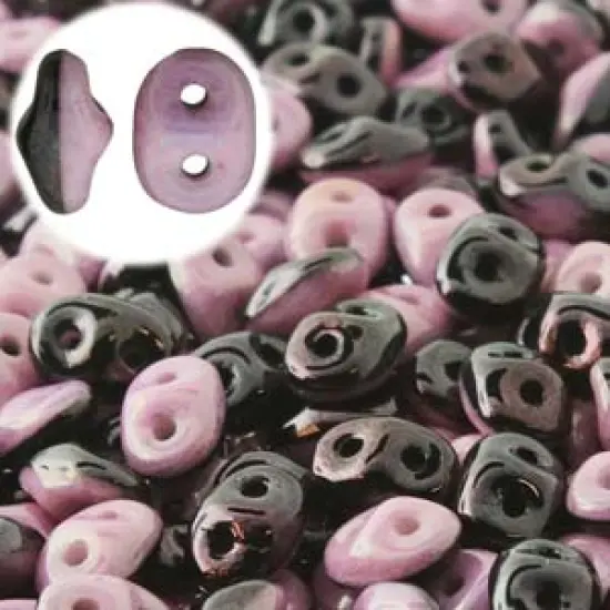 Superduo, Duets Black/White Lilac Luster, SD03849-14494, 50 grams {1}