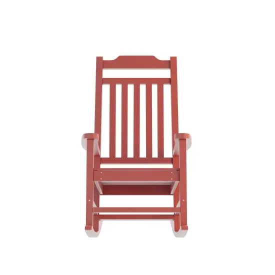 Merrick Lane Set of 2 HillfordPoly Resin Indoor/Outdoor Rocking Chairs Red {3}