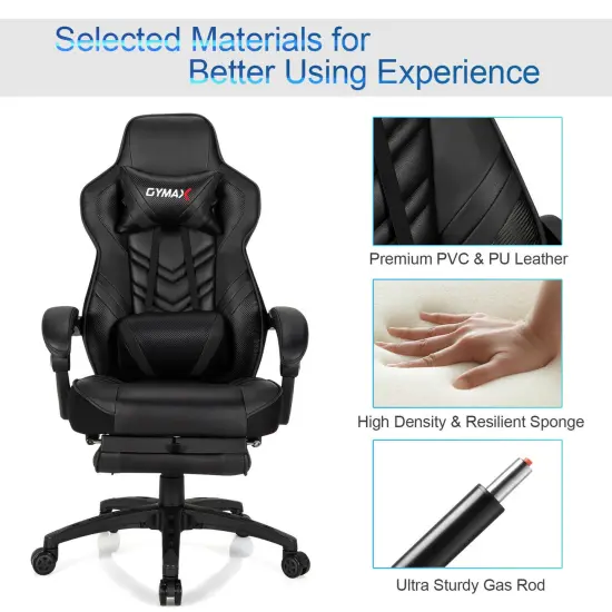 Costway Office Computer Desk Chair Gaming Chair Adjustable Swivel w/Footrest {6}