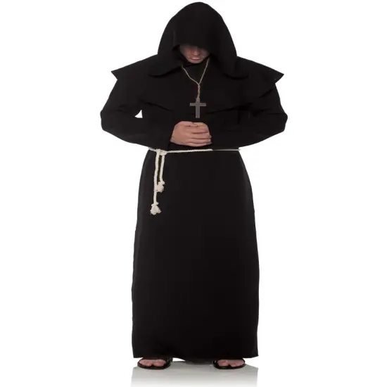 Men's Black Religious Monk Robe Costume {1}