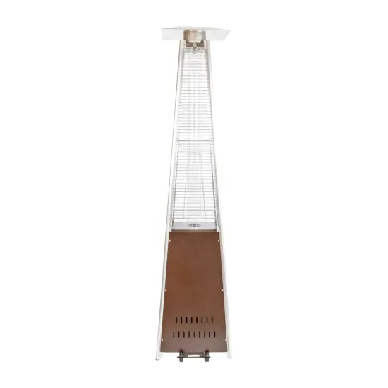 Merrick Lane Stainless Steel Pyramid Shape Portable Outdoor Patio Heater - 7.5 Feet Tall Bronze {4}