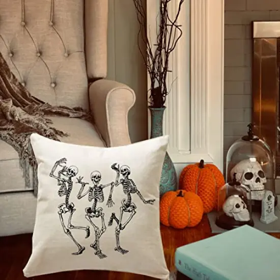 MFGNEH Halloween Skull Pillow Covers, Home Decor Cotton Linen Sofa Throw Pillow Case Cushion Cover 18" x 18" {3}