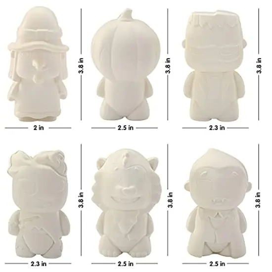 JOYIN Halloween Squishy Coloring Craft Kit with 6 Different Characters, 3 Paints and Paint Tubs, Art & Craft Kit DIY Toy Set Make Your Own Halloween Squishy Friends {3}