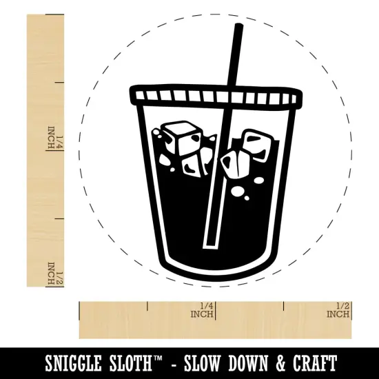 Iced Coffee Drink Self-Inking Rubber Stamp for Stamping Crafting Planners Dry Pad (No Ink) {1}