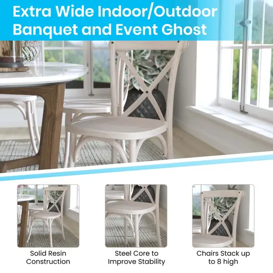 Emma and Oliver Resin X-Back Chair Black {4}