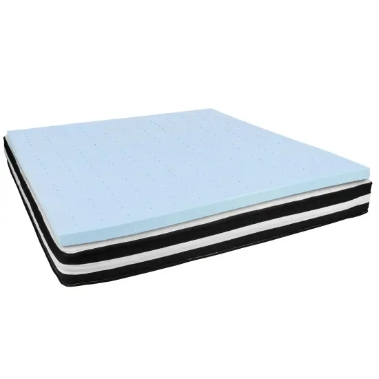 Emma and Oliver 10" Mattress & Gel Memory Foam Topper Bundle Set {1}