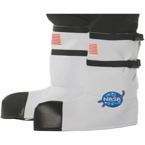 Child's White Astronaut Boot Tops Costume Accessory {1}