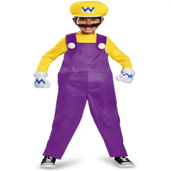 Child's Boys Deluxe Nintendo Super Mario Brothers Wario Costume {1}