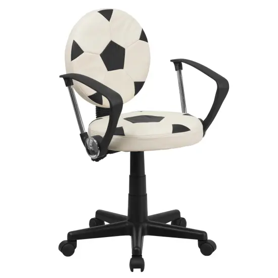 Emma and Oliver Sports Swivel Task Office Chair with Arms Black and Orange {6}