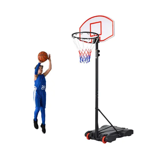 Adjustable Basketball Hoop System Stand with Wheels {4}