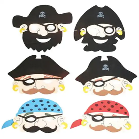 Set of 12 New Halloween Costume Party Foam Pirate Masks {1}