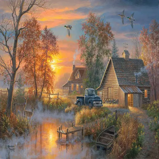 Sunsout Misty Evening 1000 pc Jigsaw Puzzle 69828 {1}