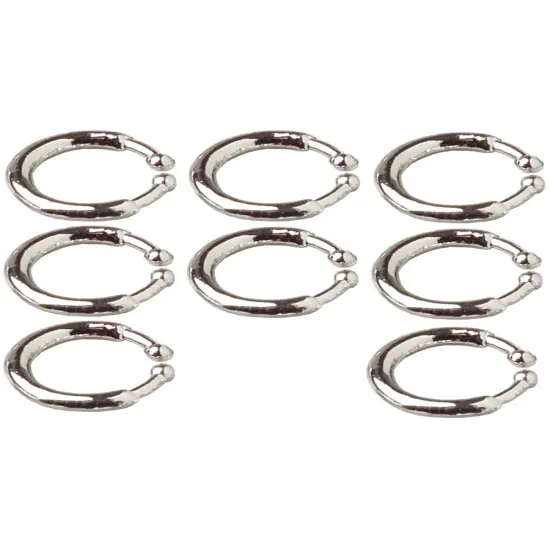 Set of 8 Fake Silver Clip-on Costume Earring Lip Rings Body Hoops {1}