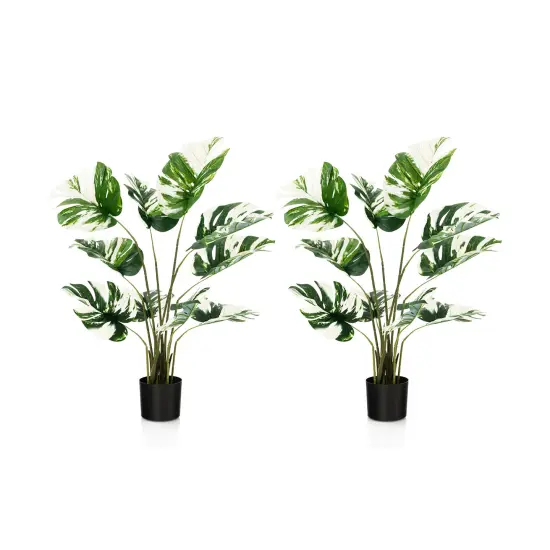 2 Pack 4 Feet Artificial Monstera Deliciosa Plants for Home Office {1}