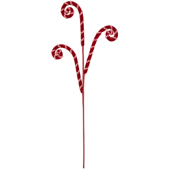 Northlight 27" Red and White Candy Cane Curls Christmas Spray {1}