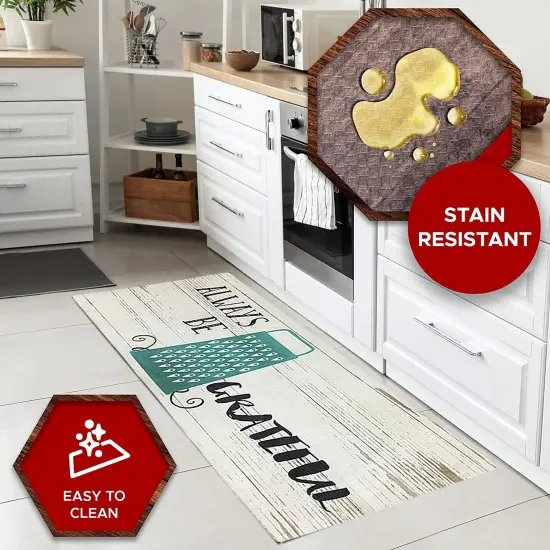 20"x55" Oversized Cushioned Anti-Fatigue Kitchen Runner Mat (Always Be Grateful) {6}