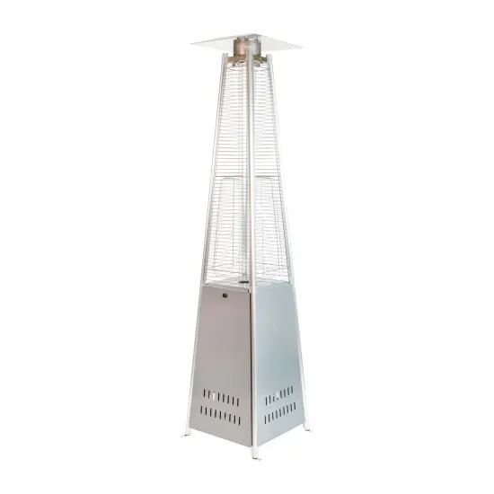 Merrick Lane Stainless Steel Pyramid Shape Portable Outdoor Patio Heater - 7.5 Feet Tall Silver {1}
