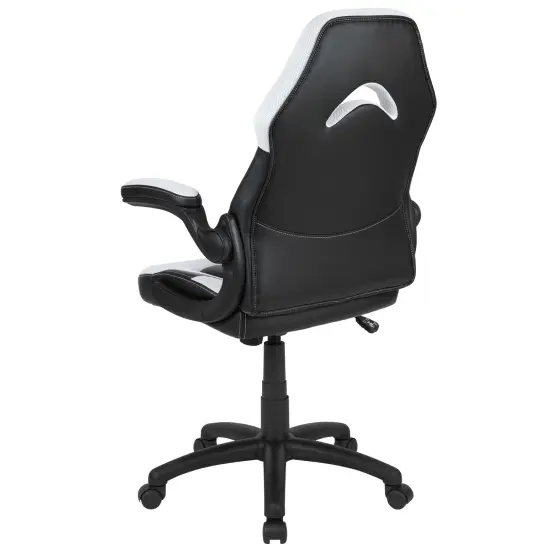 Emma and Oliver Z100 Gaming Chair Racing Office Ergonomic Computer PC Adjustable Swivel Chair White {4}
