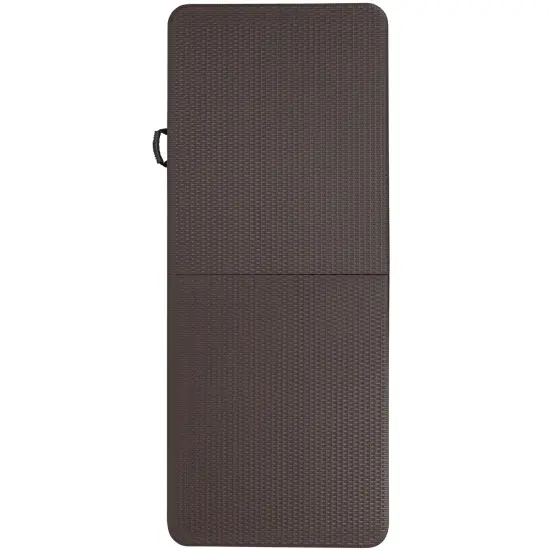 Emma and Oliver 6-Foot Bi-Fold Rattan Plastic Folding Table Brown {5}