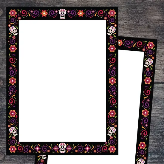 Great Papers! Skulls and Flowers Letterhead, for Invitations, Announcements and Personal Messages, Printer Friendly 8.5" x 11", 50 Pack (2023038) {2}