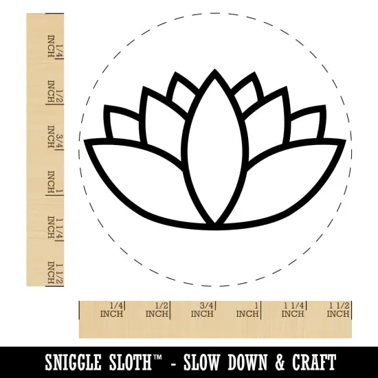 Yoga Lotus Flower Outline Self-Inking Rubber Stamp for Stamping Crafting Planners Blue {1}