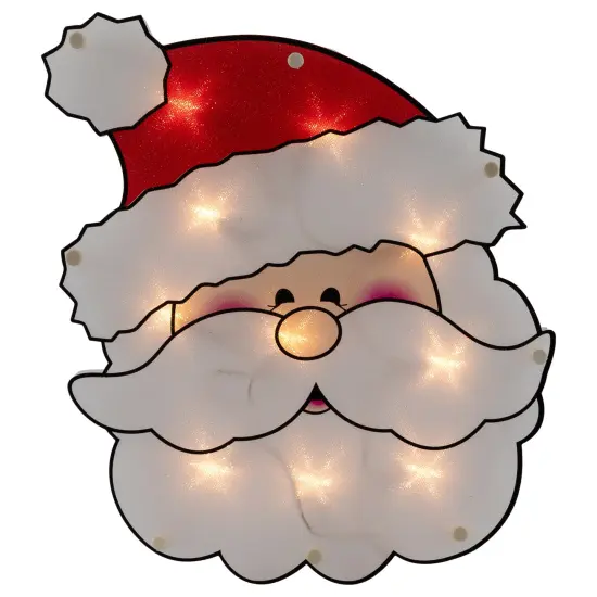 Northlight 12" Lighted Santa Claus Christmas Window Silhouette Red {6}