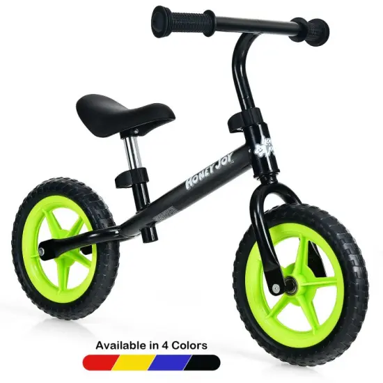 Kids No Pedal Balance Bike with Adjustable Handlebar and Seat Black {6}