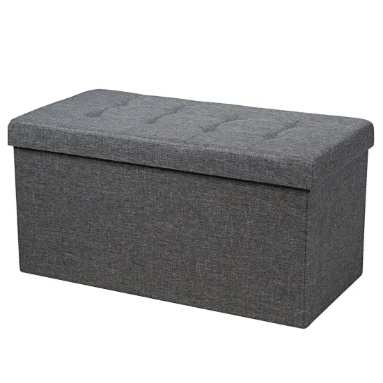 31.5 Inch Fabric Foldable Storage with Removable Storage Bin Dark Grey {4}