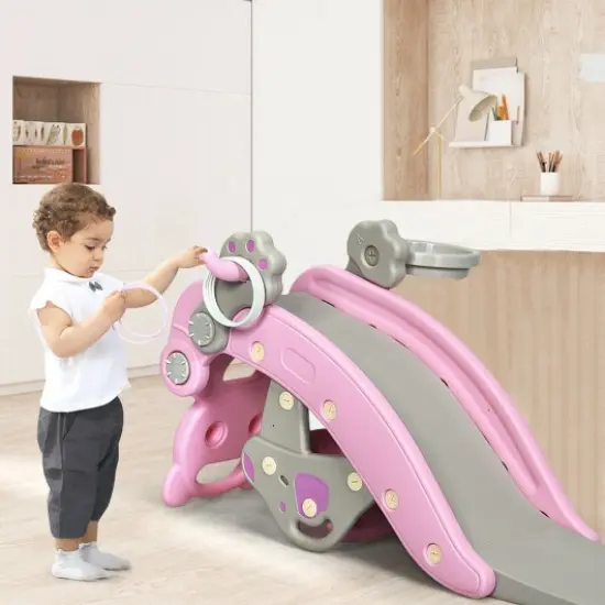 4-in-1Baby Rocking Horse Slide Set-Pink {1}