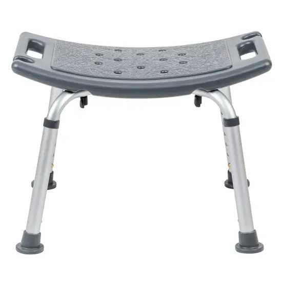 Emma and Oliver Tool-Free 300 Lb. Capacity, Adjustable Bath & Shower Chair w/ Non-slip Feet Gray {3}
