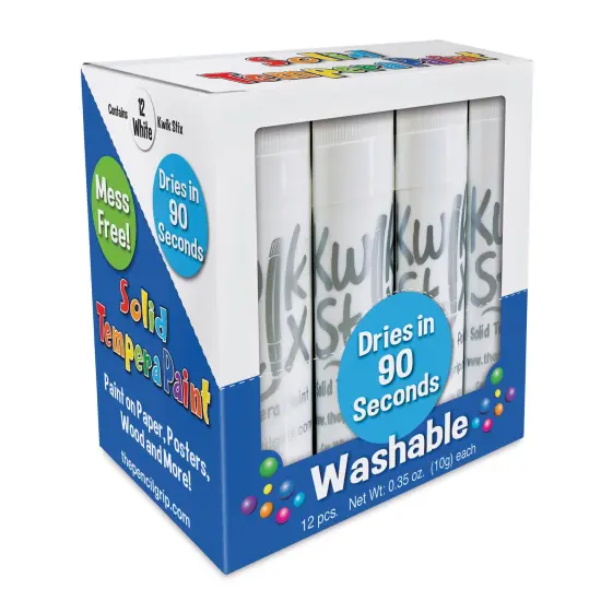 Kwik Stix Tempera Paint Sticks - Pkg of 12, White {1}